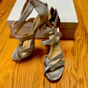 Jimmy Choo silver strap he sandals size 39.5